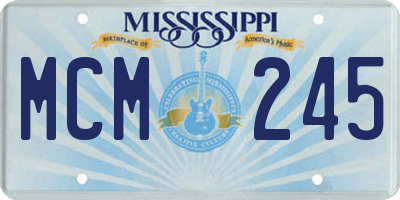 MS license plate MCM245
