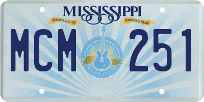 MS license plate MCM251