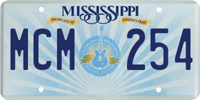 MS license plate MCM254