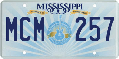 MS license plate MCM257