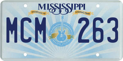 MS license plate MCM263