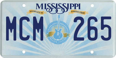 MS license plate MCM265