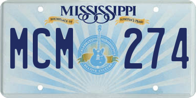 MS license plate MCM274