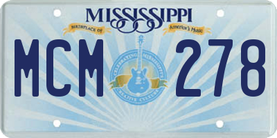 MS license plate MCM278
