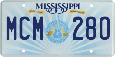 MS license plate MCM280