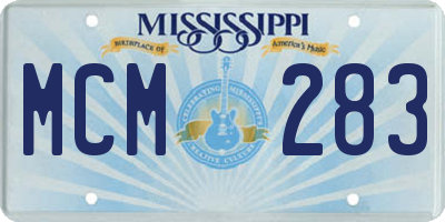 MS license plate MCM283