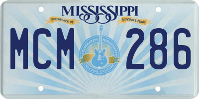MS license plate MCM286