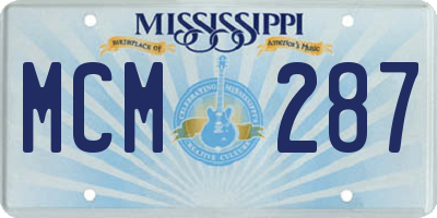 MS license plate MCM287