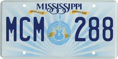 MS license plate MCM288