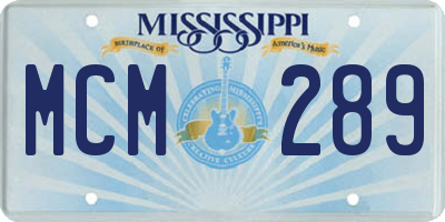 MS license plate MCM289