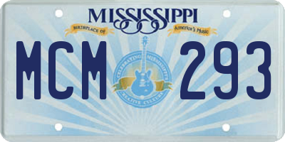 MS license plate MCM293