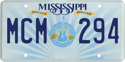 MS license plate MCM294