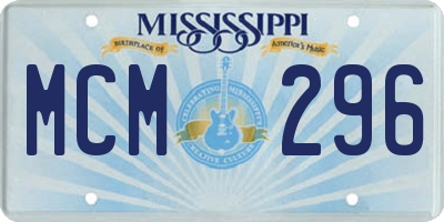 MS license plate MCM296