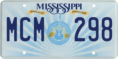 MS license plate MCM298