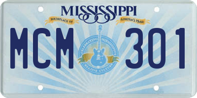 MS license plate MCM301