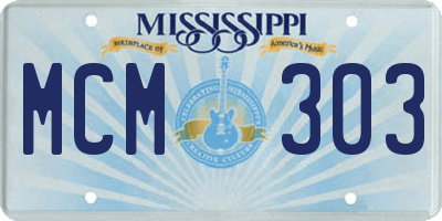 MS license plate MCM303