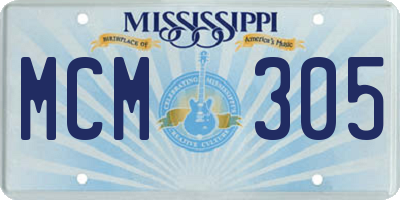 MS license plate MCM305