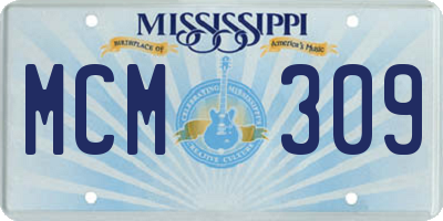 MS license plate MCM309
