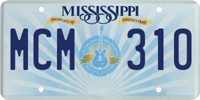 MS license plate MCM310