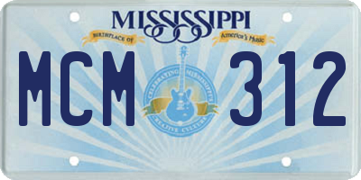 MS license plate MCM312