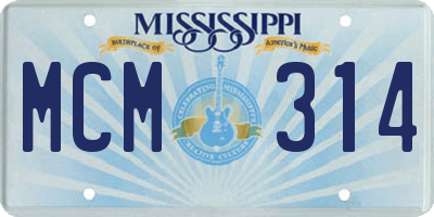 MS license plate MCM314