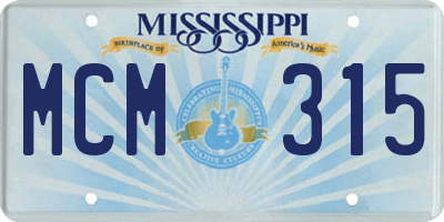 MS license plate MCM315