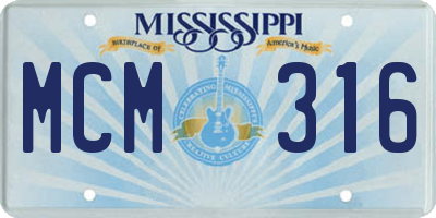 MS license plate MCM316