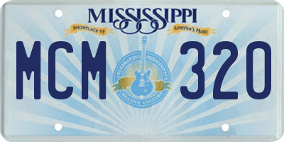 MS license plate MCM320