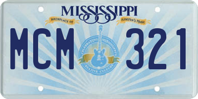 MS license plate MCM321