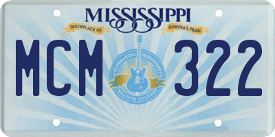 MS license plate MCM322