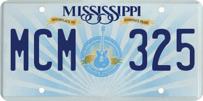 MS license plate MCM325