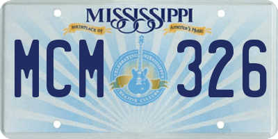 MS license plate MCM326