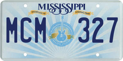 MS license plate MCM327