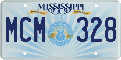 MS license plate MCM328