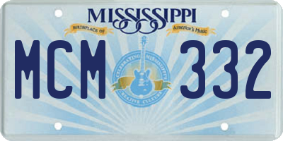 MS license plate MCM332