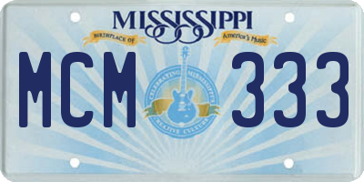 MS license plate MCM333