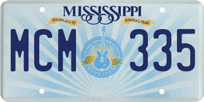 MS license plate MCM335