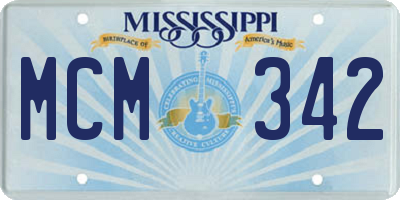 MS license plate MCM342