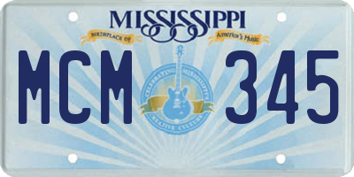 MS license plate MCM345