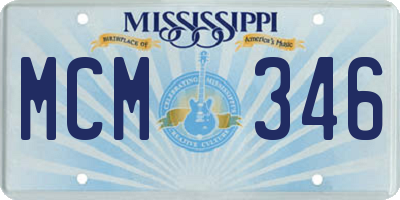 MS license plate MCM346