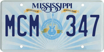 MS license plate MCM347