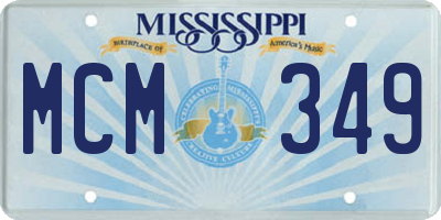 MS license plate MCM349