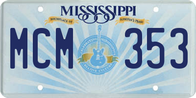 MS license plate MCM353