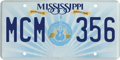 MS license plate MCM356