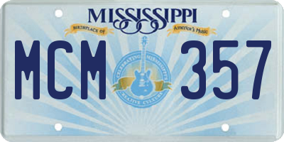 MS license plate MCM357