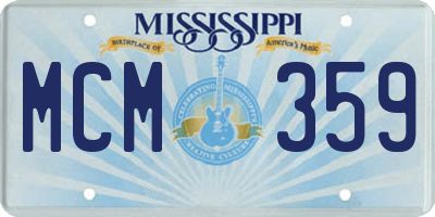 MS license plate MCM359