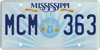 MS license plate MCM363