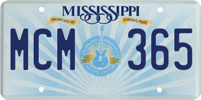 MS license plate MCM365