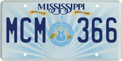 MS license plate MCM366