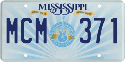 MS license plate MCM371